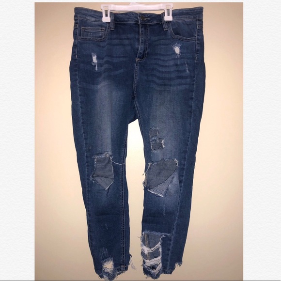 Denim - Dark Distressed Jeans